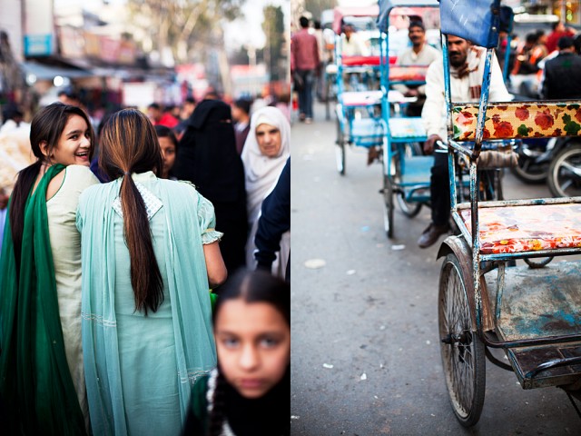 escaping from my lens onto a waiting rickshaw