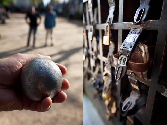 one's boules are kept under lock and key