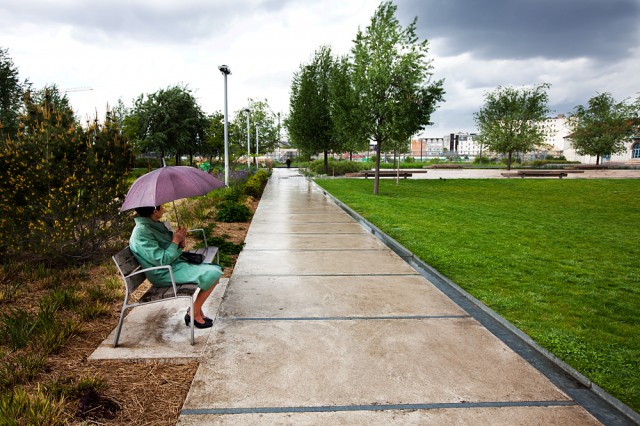 the new park - Georgette in the rain