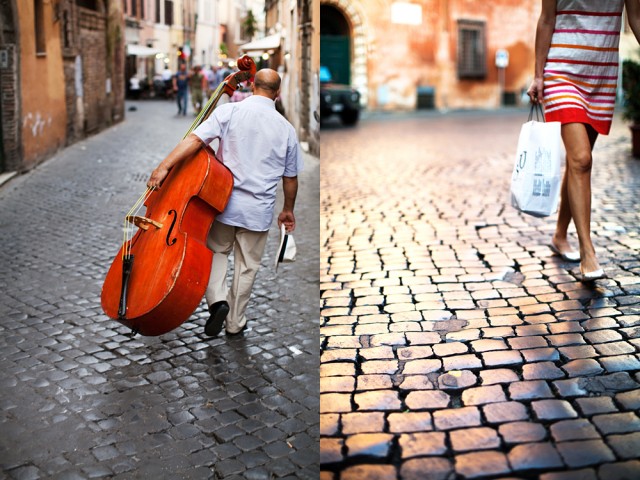 different walks of life - the busker and the beauty