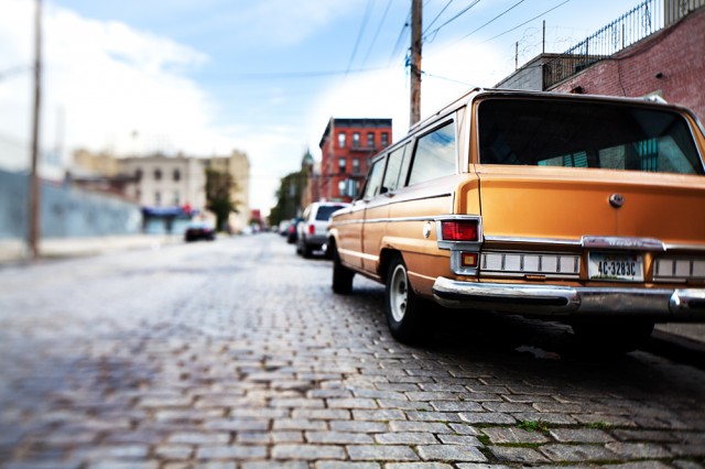 old-timers - the Wagoneer on the Belgian Blocks